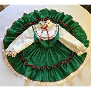 Vintage Christmas Holiday Party Dress Full Circle Red White 5/6 Reeds World for